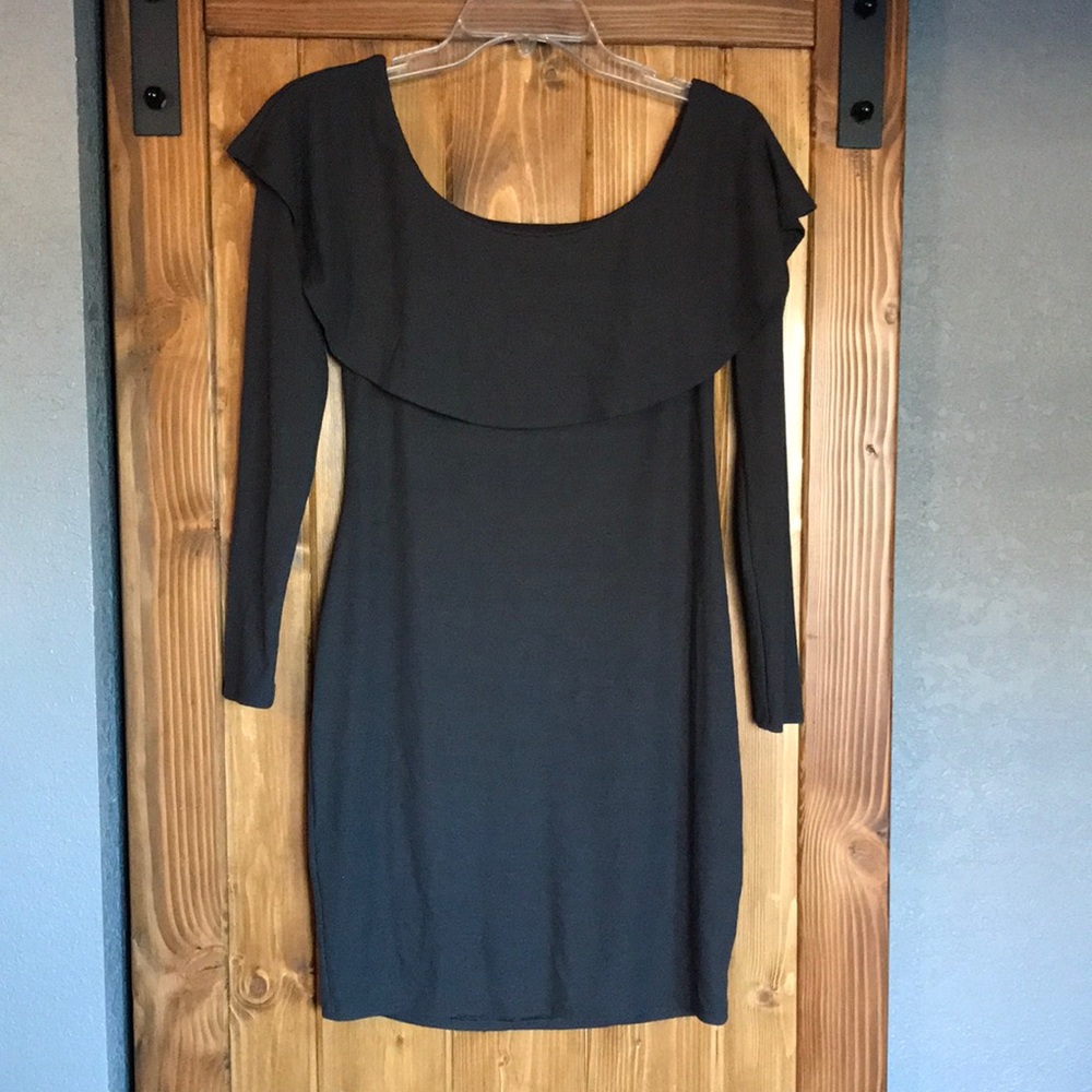 Gray off the shoulder dress